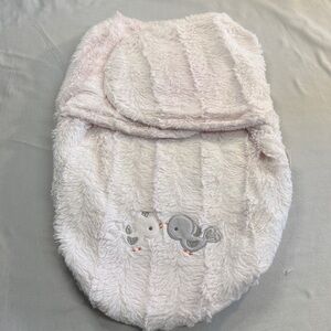 Soft Pink Fuzzy Baby Blanket/Swaddle